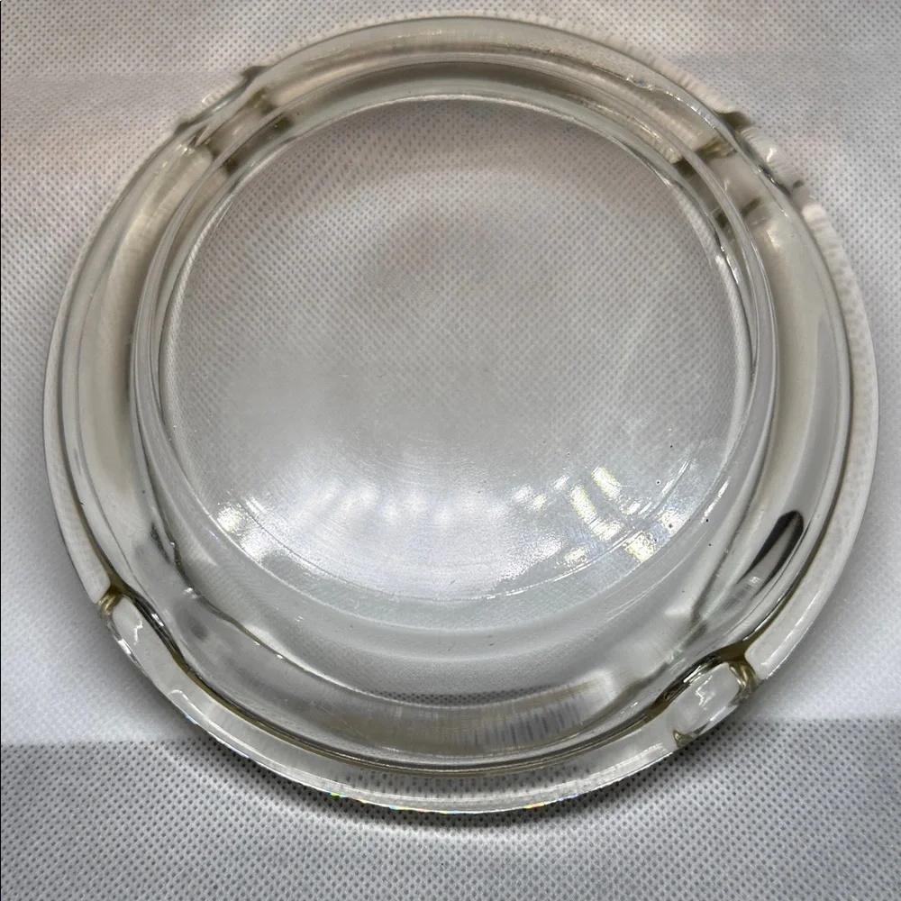 Ashtray Cigar Groves Clear Glass Vintage 6 Inches Round Mid 20th Century
